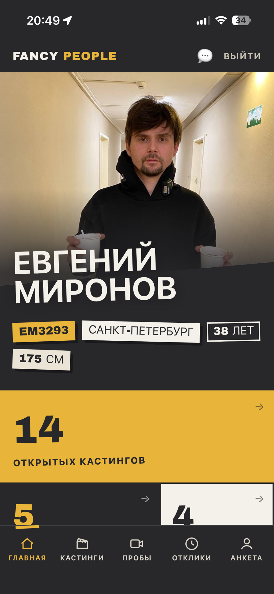 Мобильная карточка актёра Fancy People